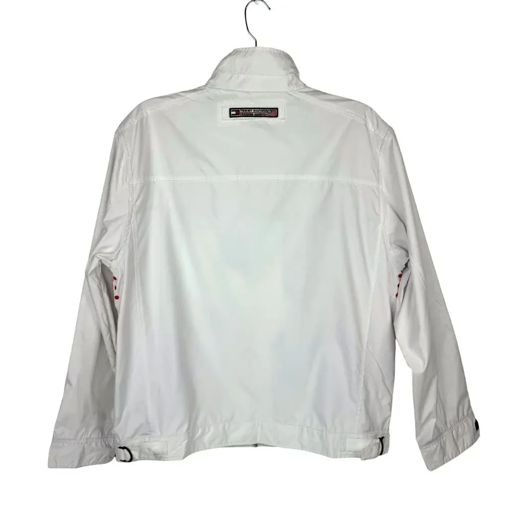 VTG‎ Tommy Hilfiger White Lightweight Performance Mesh Lined Jacket Men's Large